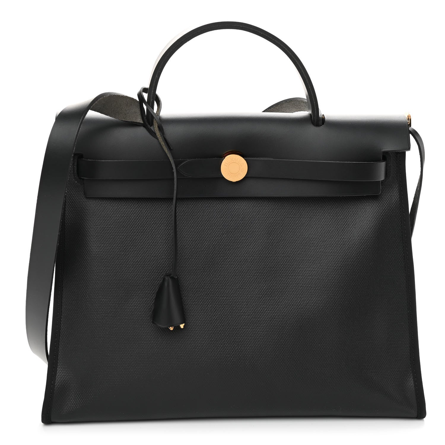 Hermes Toile H Berline Vache Hunter Herbag Zip PM 31 Black Ecru 3 of 11