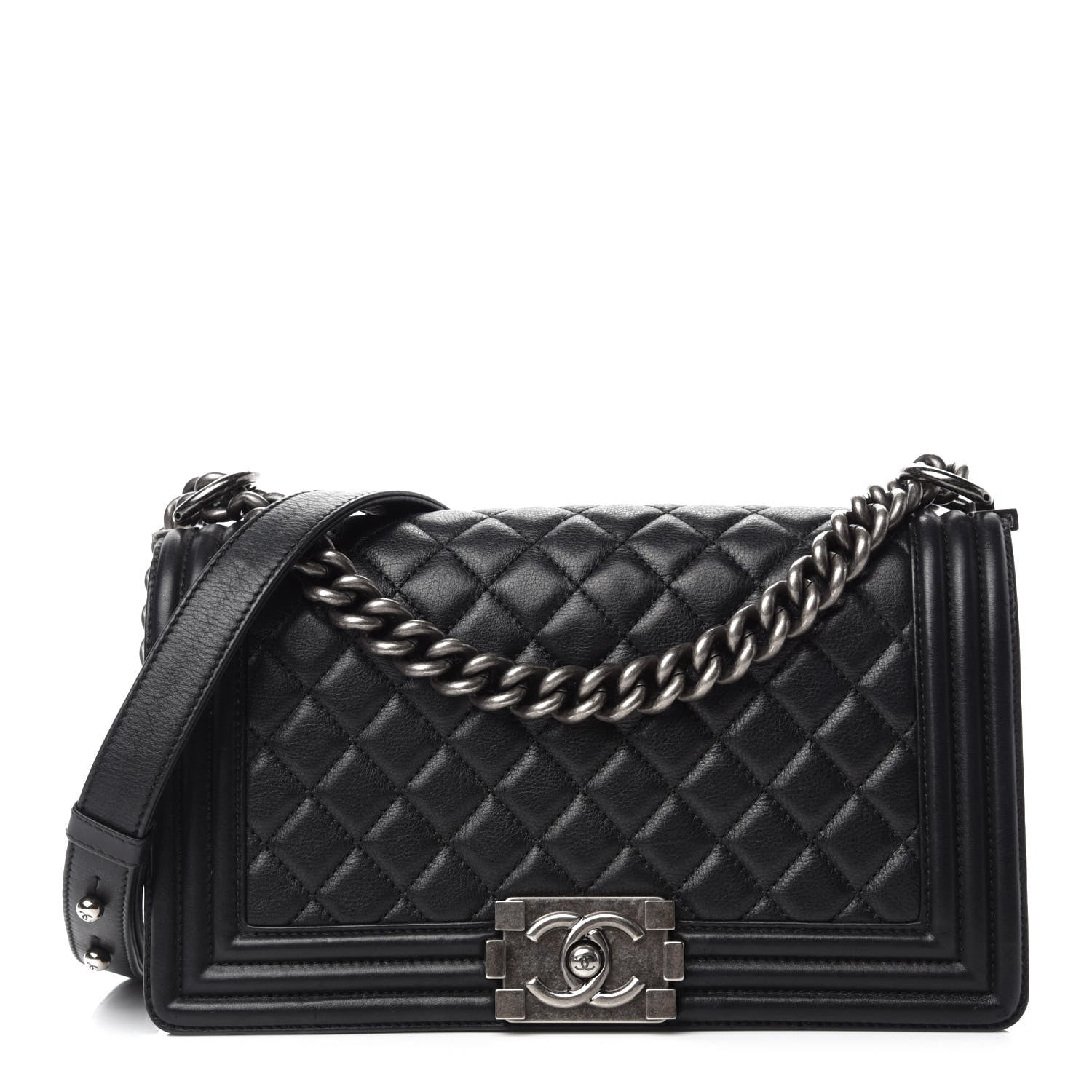 Chanel Calfskin Quilted Medium Boy Flap Black 1 of 10