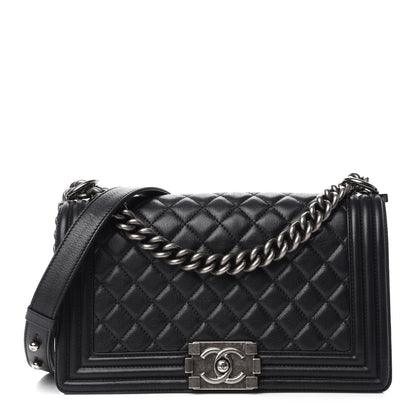 Chanel Calfskin Quilted Medium Boy Flap Black 1 of 10
