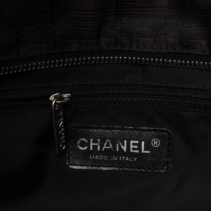 Chanel Nylon Medium Travel Tote Black Brown 6 of 7