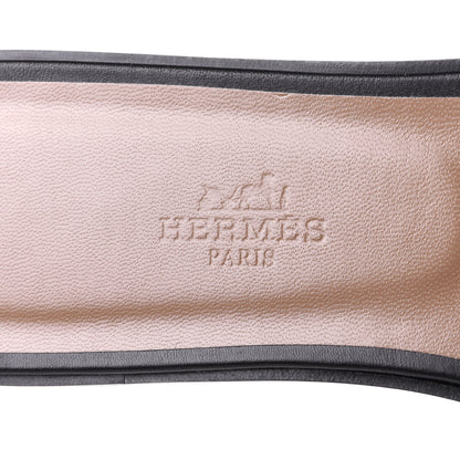 Hermes Box Calfskin Oran Sandals 38.5 Black 9 of 11