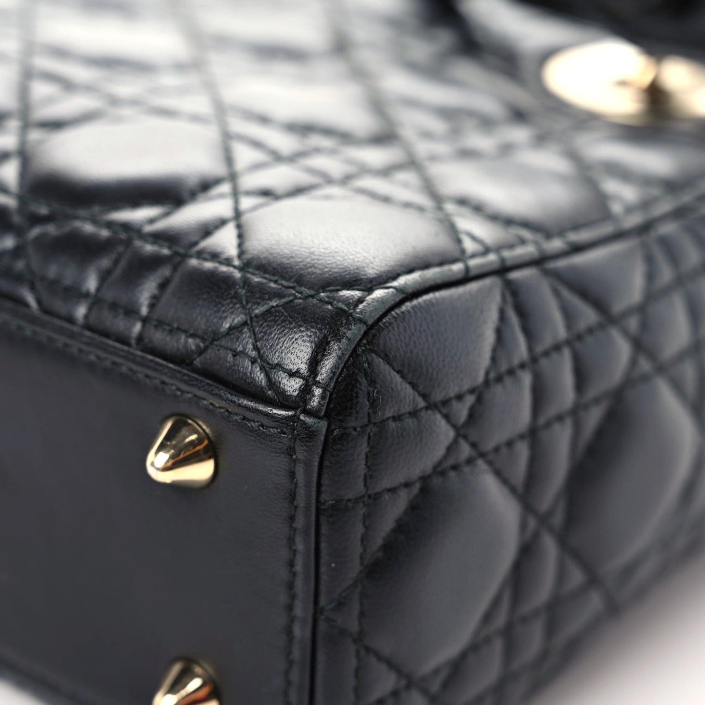 Lambskin Cannage Small Lucky Badges My Lady Dior Black
