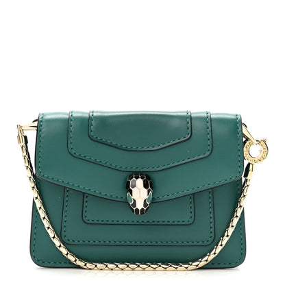 Bulgari Calfskin Serpenti Forever Miniature Bag Charm Emerald Green 1 of 8