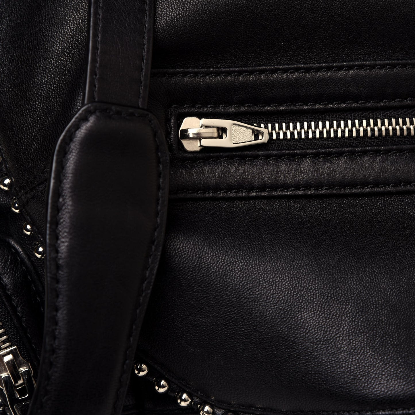 Lambskin Studded Mini Marti Convertible Backpack Black Rhodium Hardware