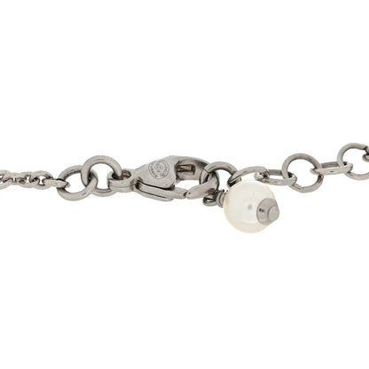 Chanel Pearl Crystal CC Bracelet Silver 3 of 4