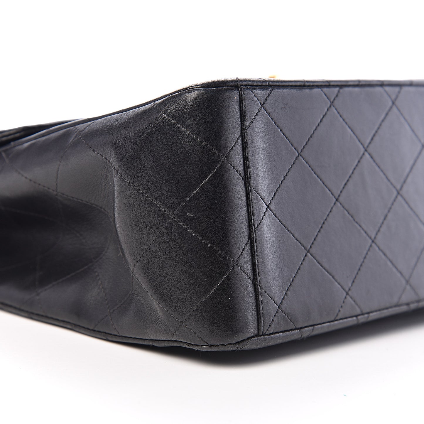 Lambskin Quilted XL Jumbo Single Flap Black