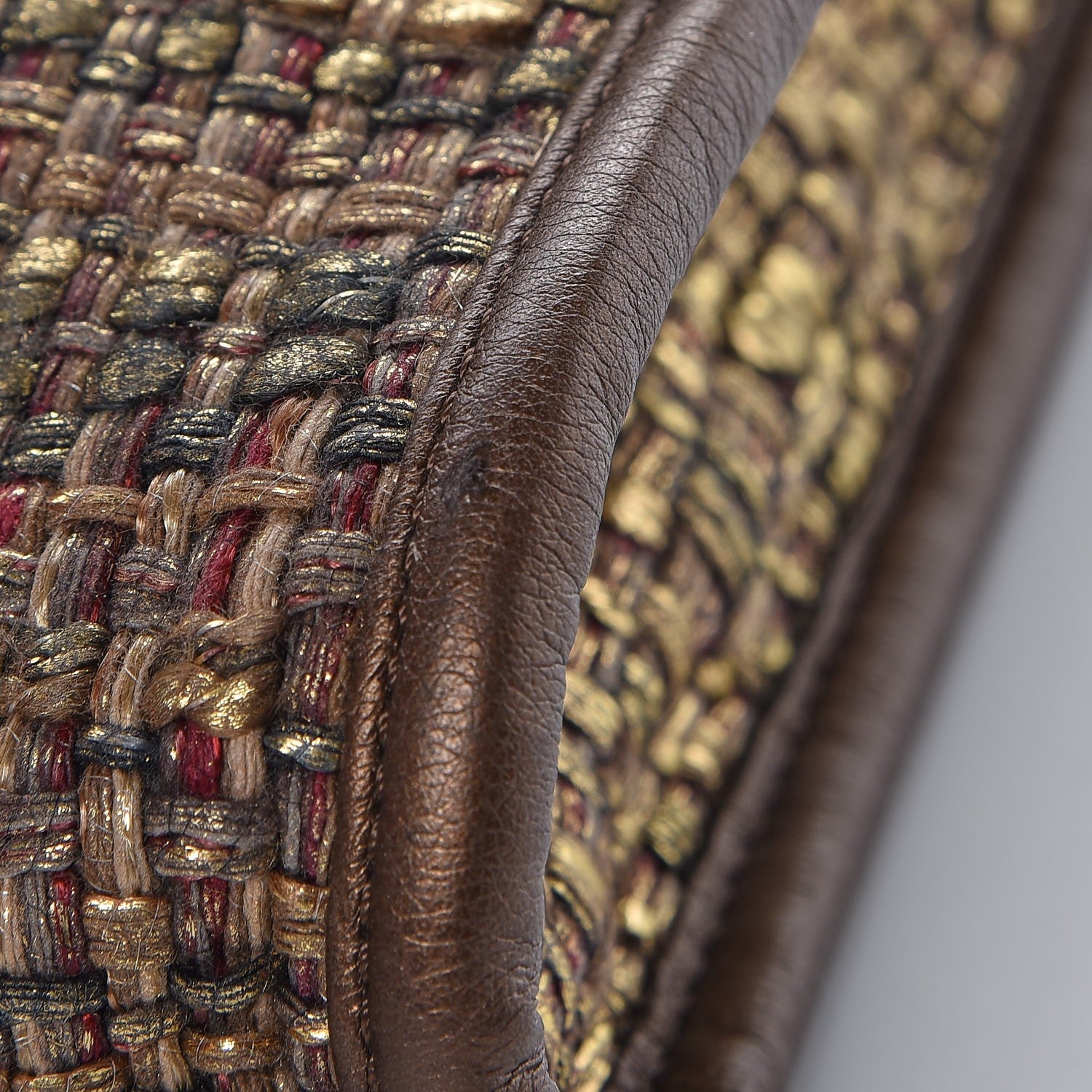 Stella McCartney Metallic Woven Boucle Fold Over Falabella Shoulder Bag Gold 9 of 9