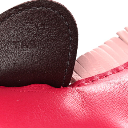 Hermes Milo Lambskin Grigri Rodeo Horse Bag Charm MM Rose Sakura Framboise Rouge Sellier 4 of 5