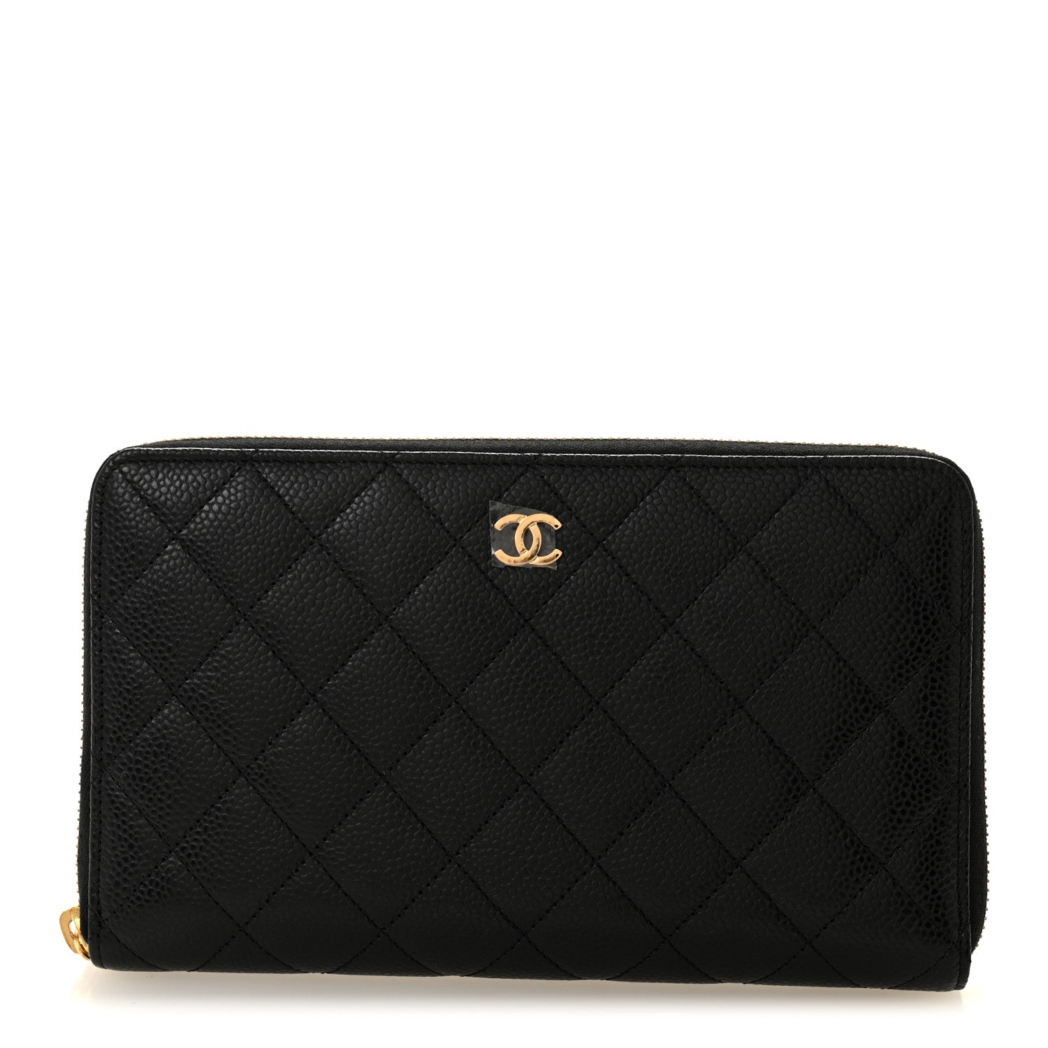 Chanel Caviar Quilted Large Zip Around Organizer Wallet Black 1 of 9