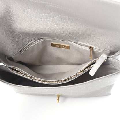 Chanel Grained Calfskin Small Stitched Flap Grey 5 of 10