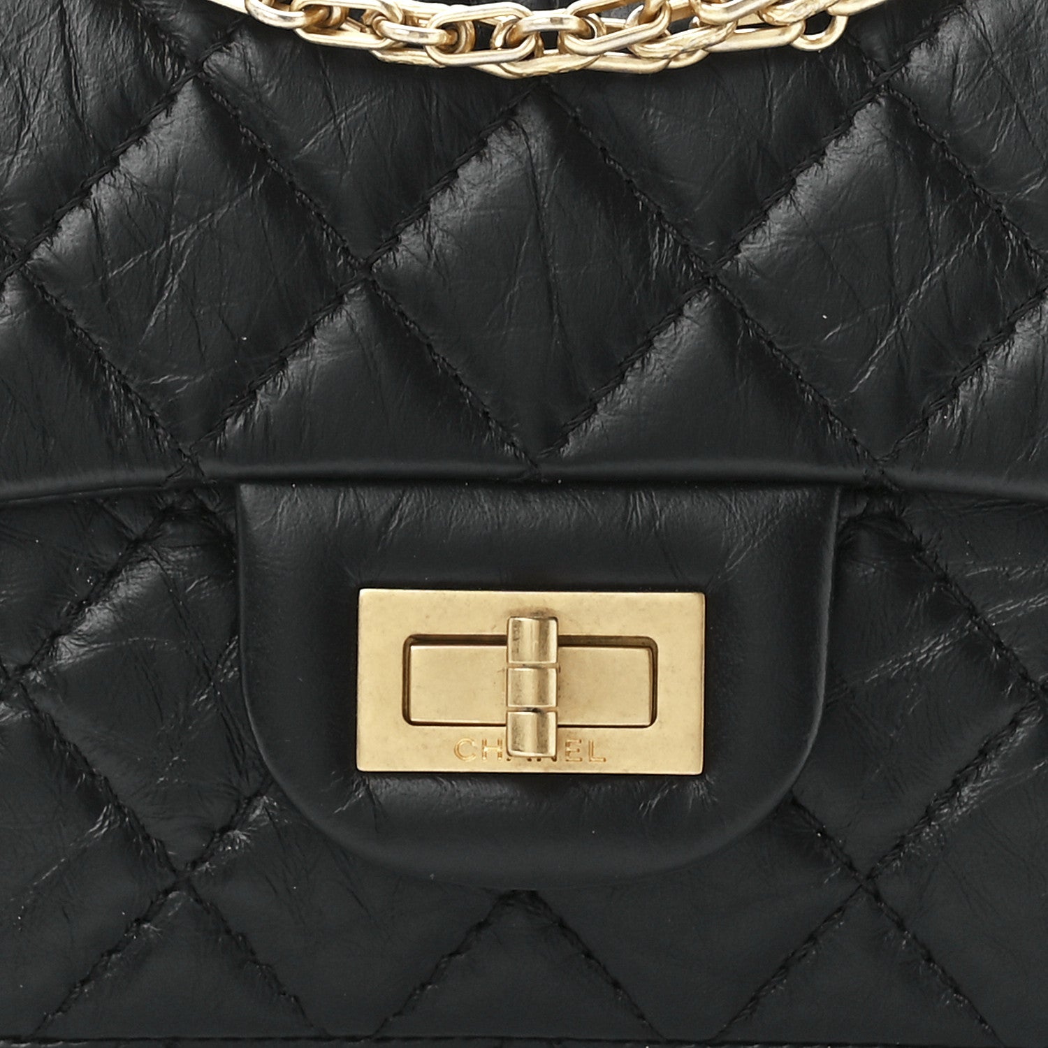 Chanel Aged Calfskin Quilted 2.55 Reissue Mini Flap Black 8 of 12