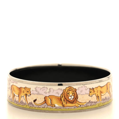 Hermes Enamel Printed Pride of Lions Wide Bracelet 65 3 of 6