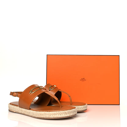 Hermes Goatskin Eloise Espadrille Sandals 37 Beige Doré 9 of 9