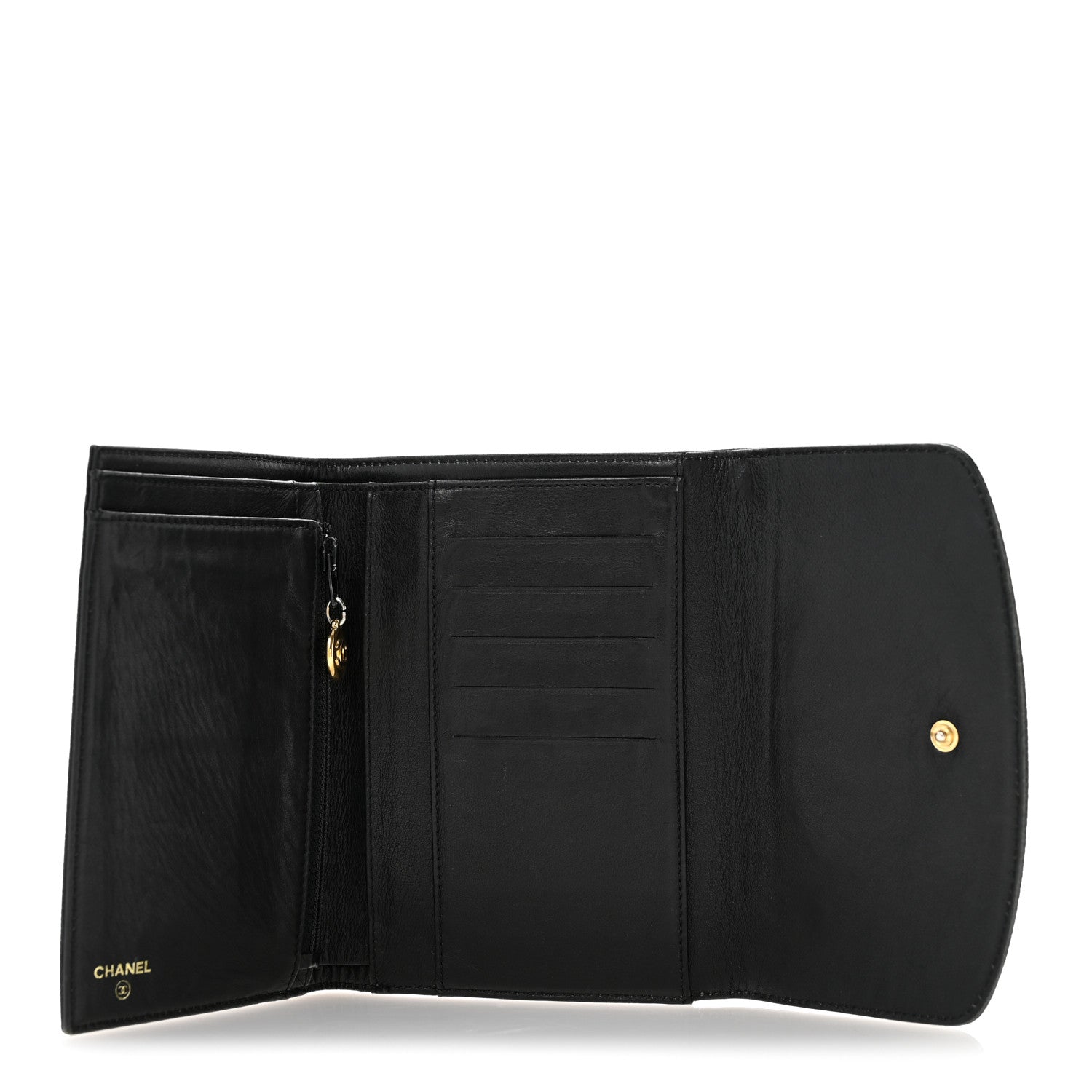 Chanel Caviar Timeless CC Compact Wallet Black 1911693 – FASHIONPHILE