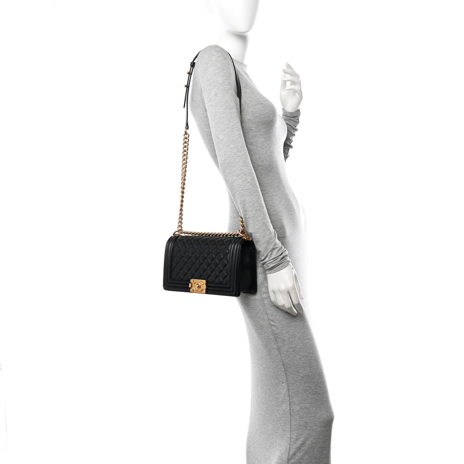 Chanel Calfskin Quilted Medium Boy Flap Black 2 of 16