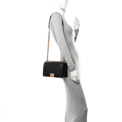 Chanel Calfskin Quilted Medium Boy Flap Black 2 of 16