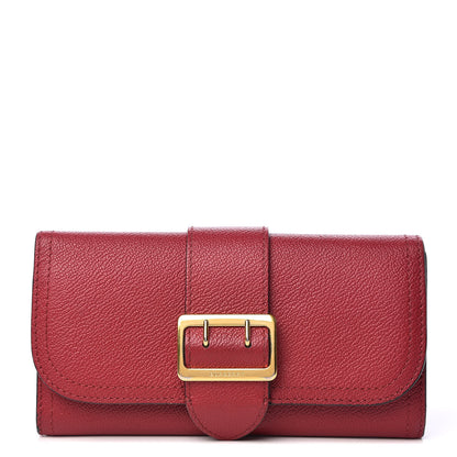 Burberry Grainy Calfskin Buckle Detail Flap Wallet Red 1 of 11