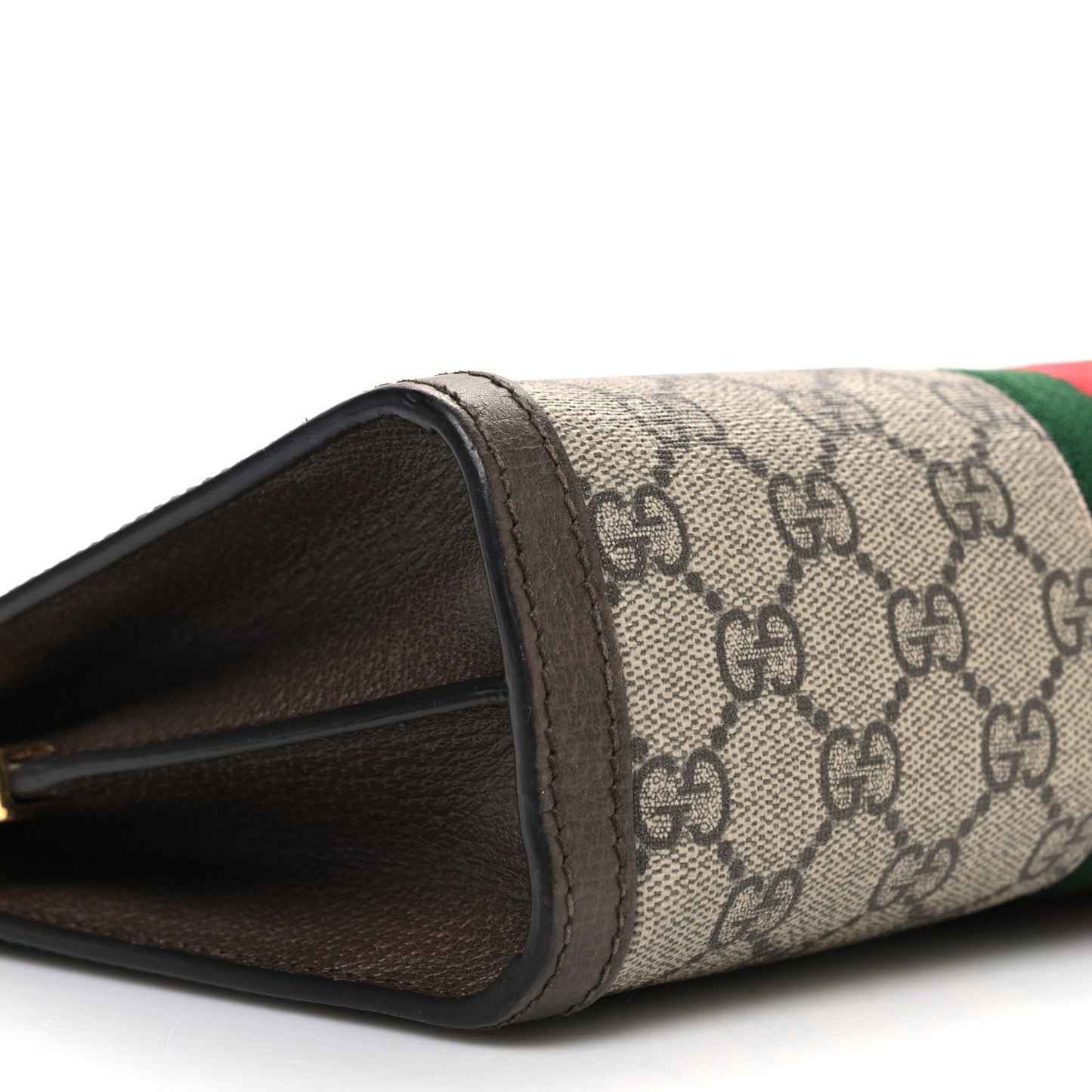 GG Supreme Monogram Web Small Ophidia Chain Shoulder Bag Brown