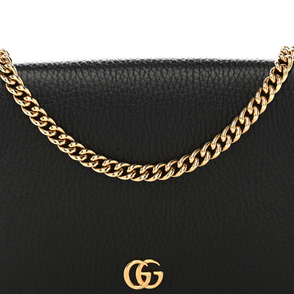 Gucci Dollar Calfskin Mini GG Marmont Chain Wallet Black 7 of 14