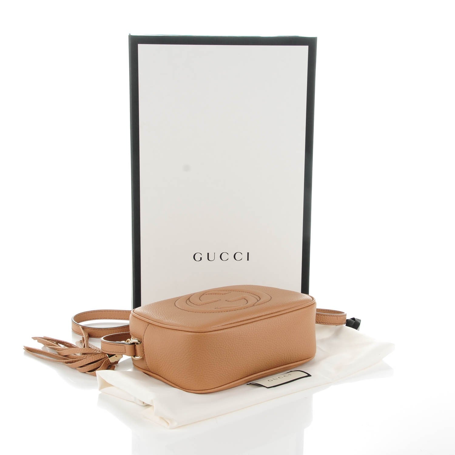 Gucci Pebbled Calfskin Small Soho Disco Bag Camelia 4 of 7
