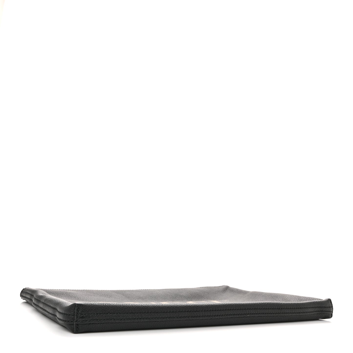 Pebbled Calfskin Large Logo Portfolio Clutch Black