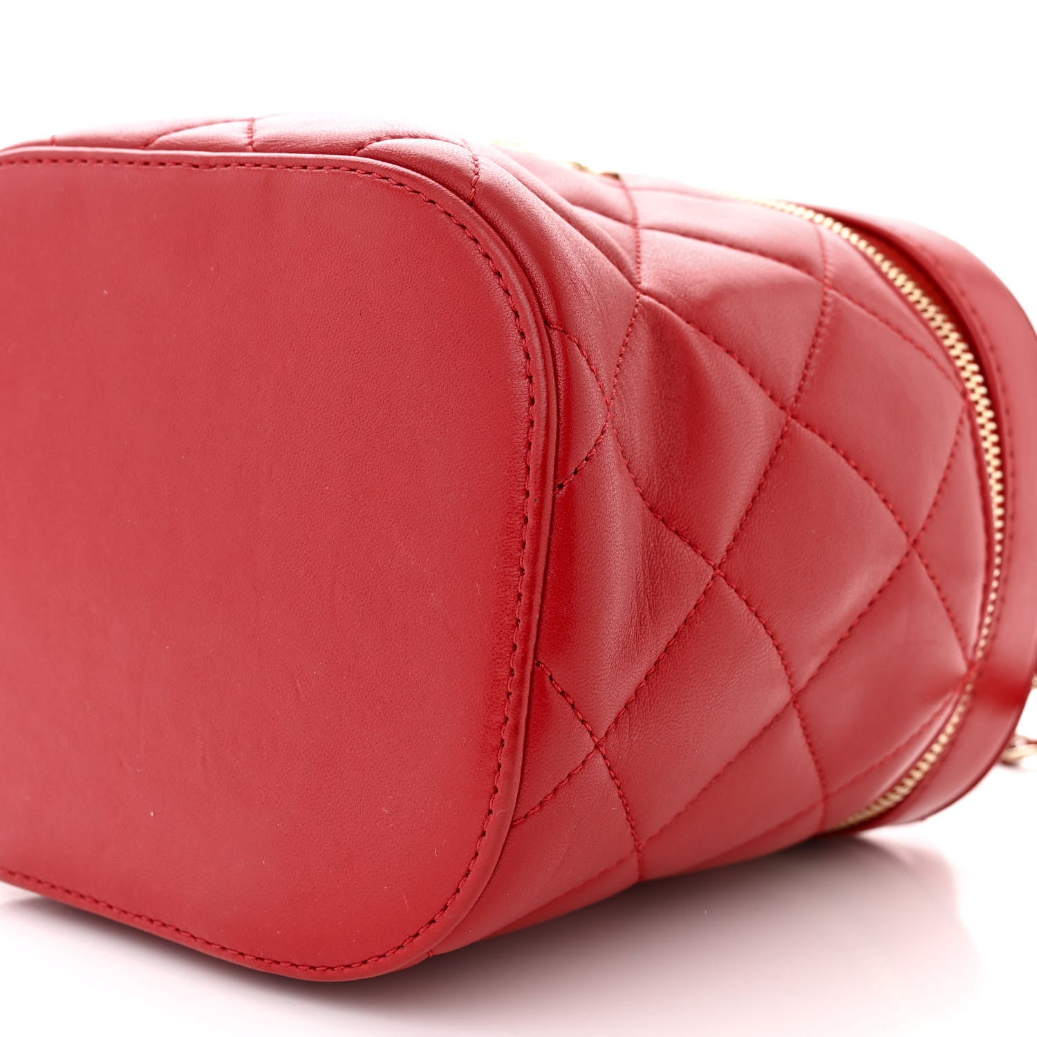 Chanel Lambskin Quilted Trendy Vanity Case Red 10 of 11