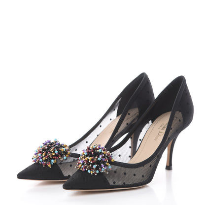 Christian Dior Grosgrain Plumetis Dior Blossom Pump 37.5 Black 3 of 7