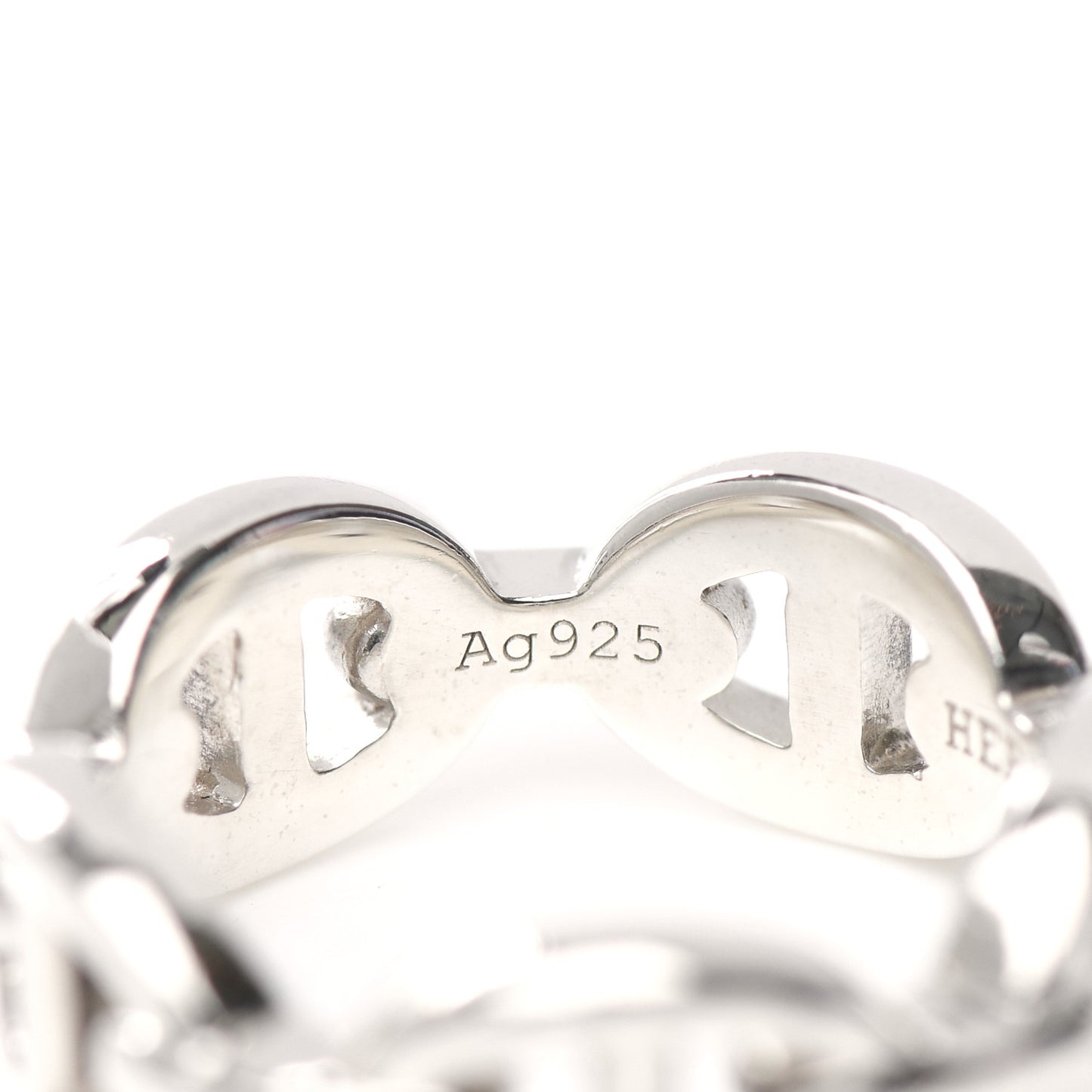 Sterling Silver PM Chaine d'Ancre Enchainee Band Ring 51 5.75