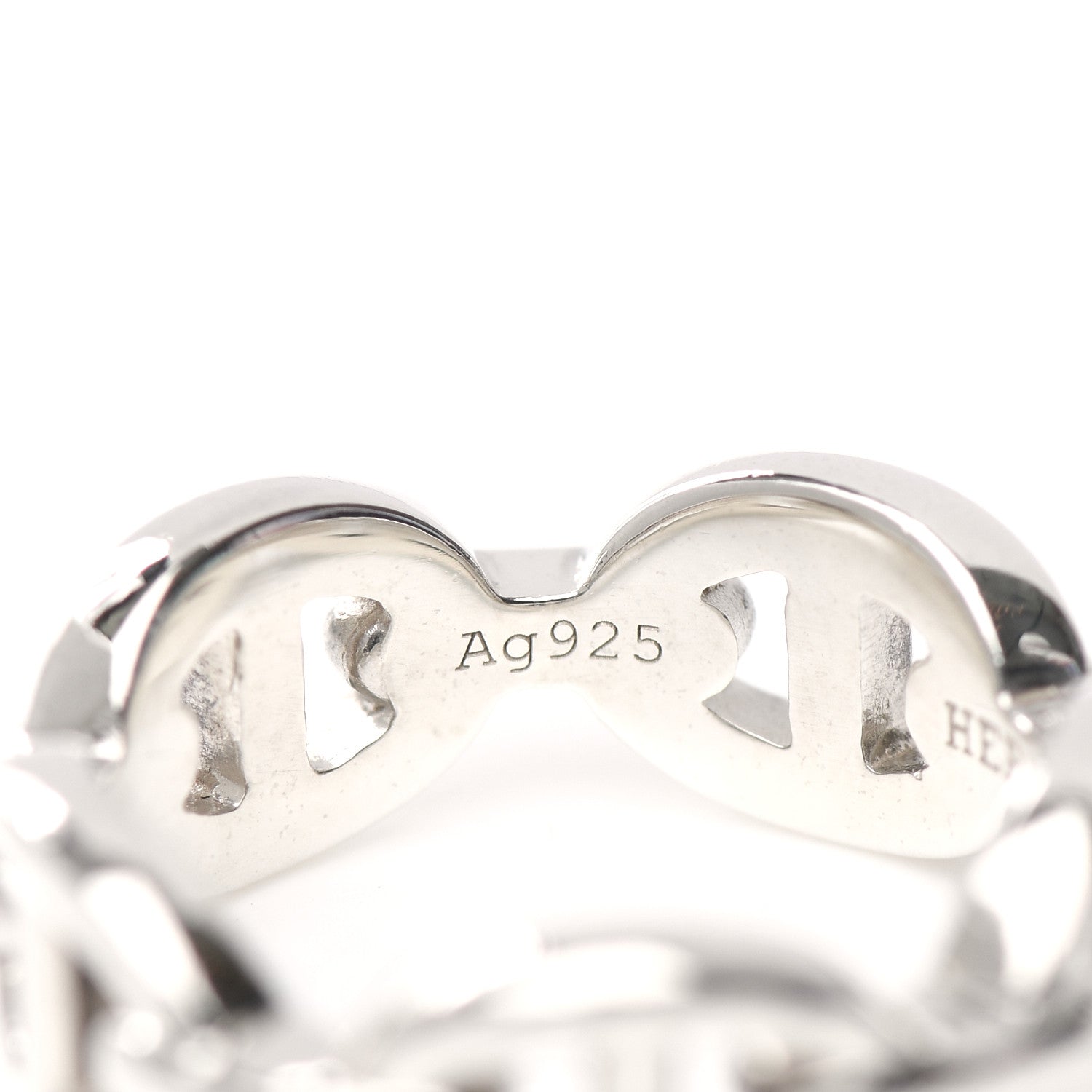 Hermes Sterling Silver PM Chaine d'Ancre Enchainee Band Ring 51 5.75 6 of 8