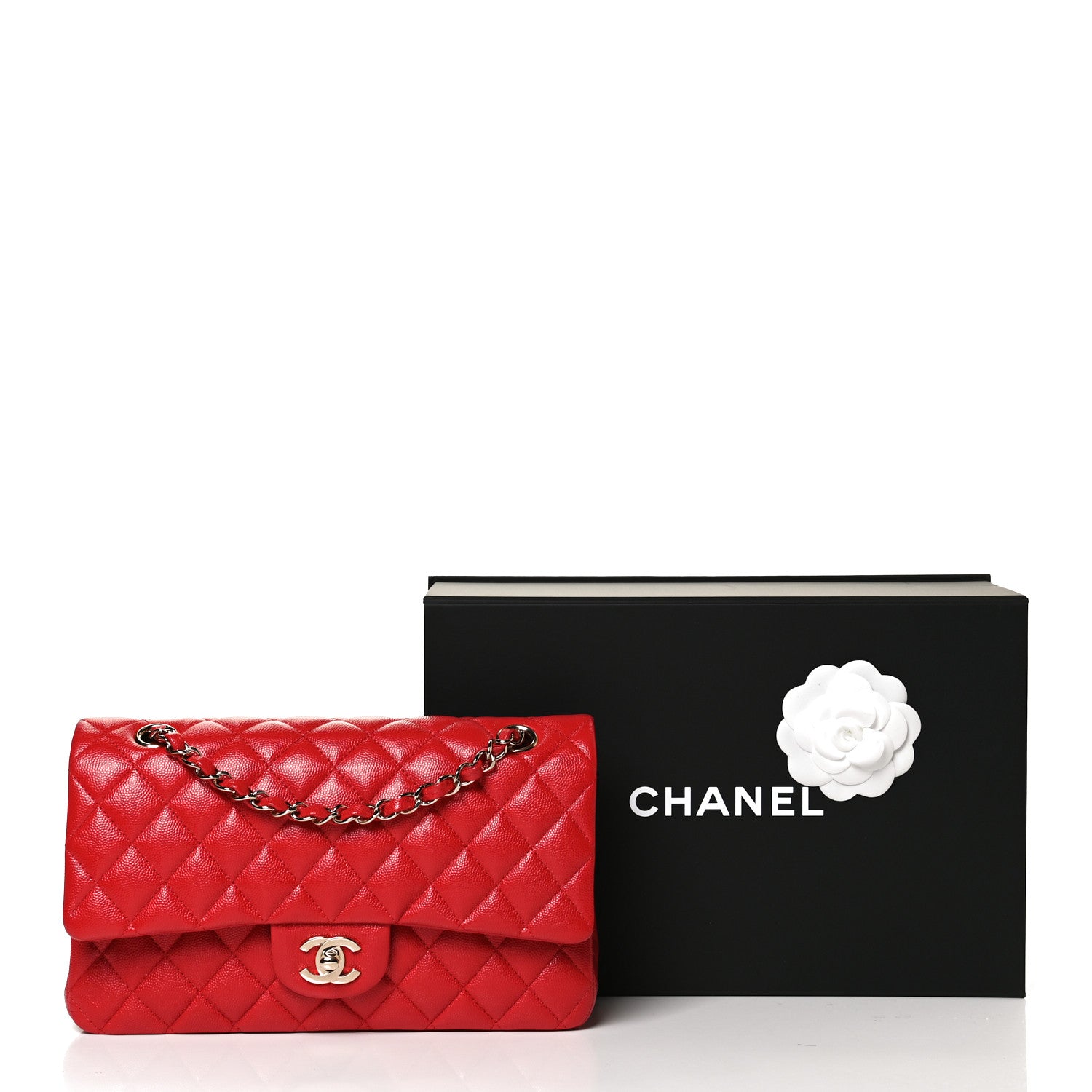 Chanel Caviar Quilted Medium Double Flap Red 11 of 11