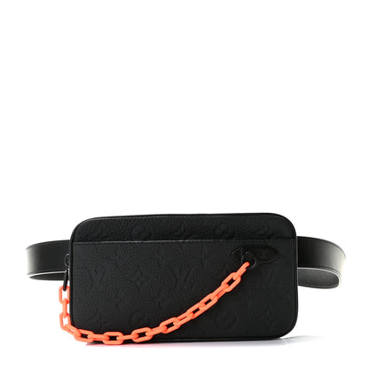 Louis Vuitton Taurillon Monogram Uniformes Solar Ray Soft Pochette Volga Belt Bag Black 1 of 8