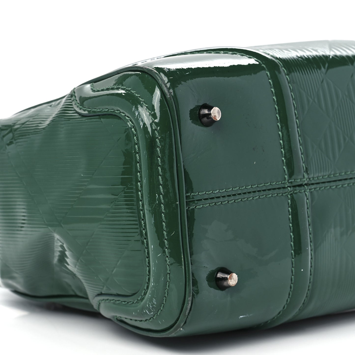 Patent Check Embossed Medium Anford Convertible Bowling Bag Dark Green