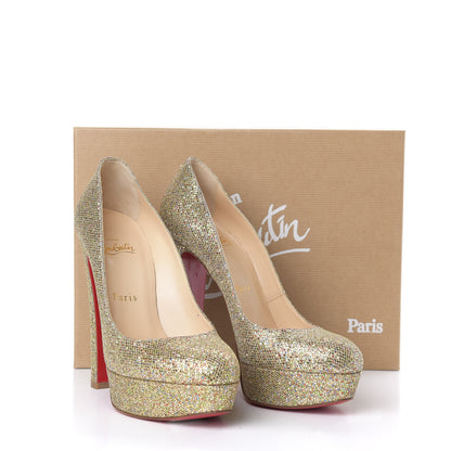 Christian Louboutin Glitter Bibi 140 Pumps 37.5 Gold 9 of 9