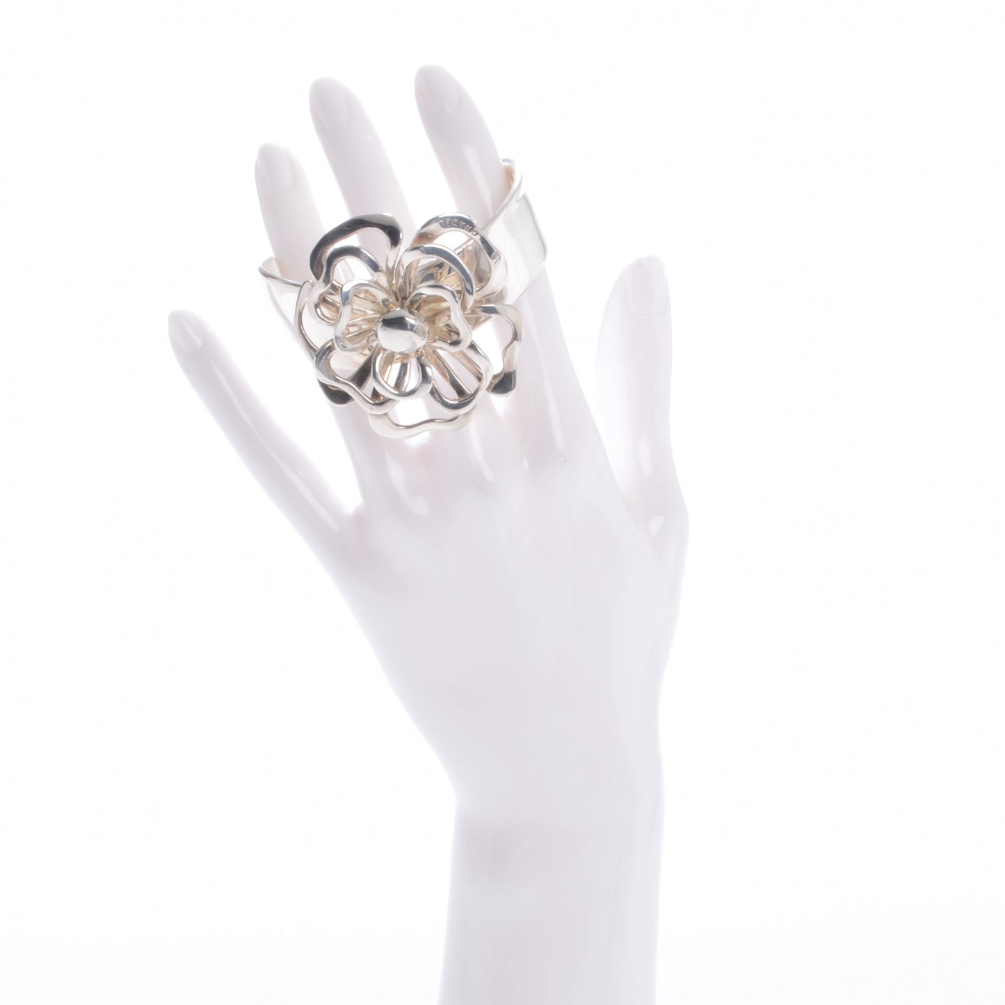 Sterling Silver Camellia Cuff