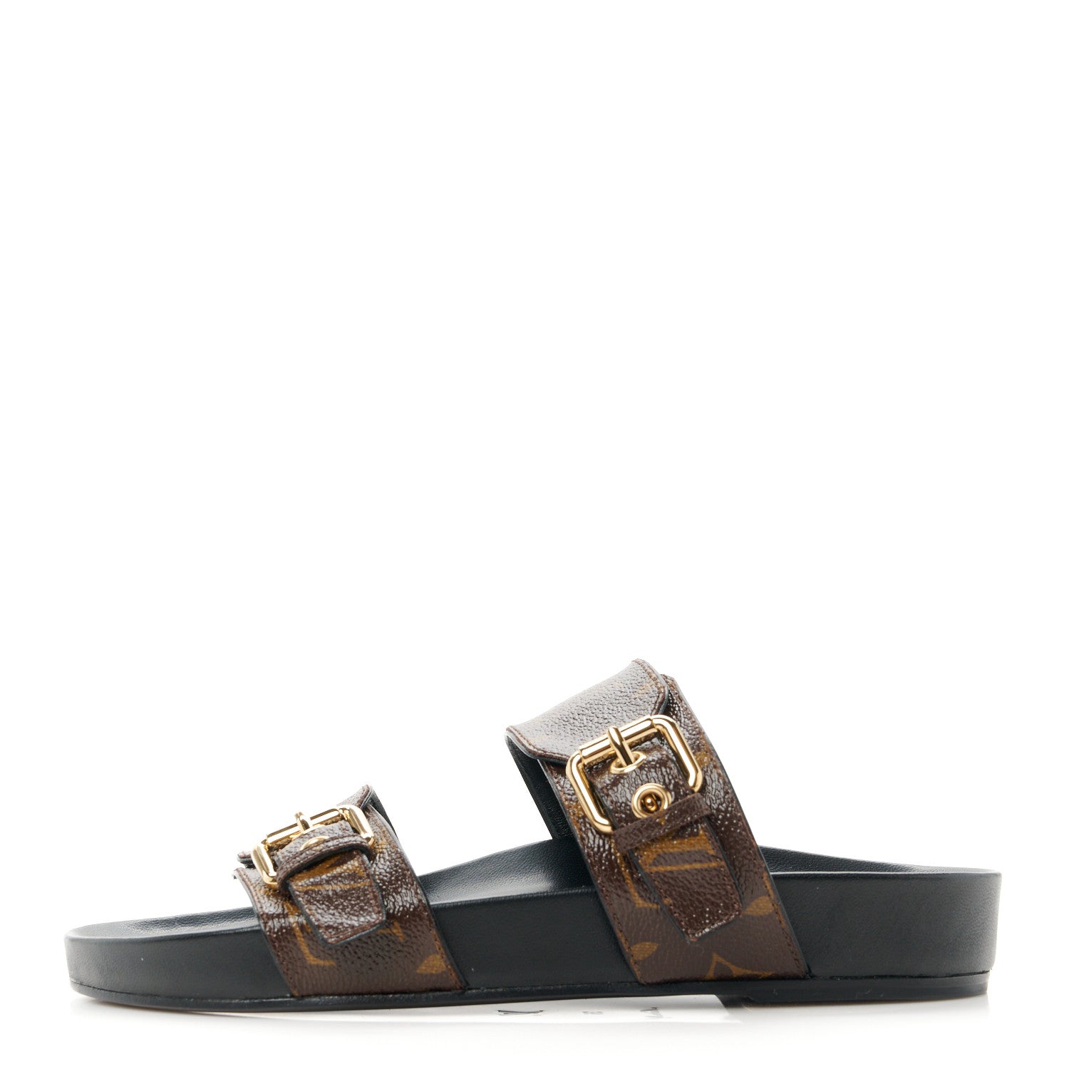Louis Vuitton Monogram Bom Dia Mule Sandals 36 Black 1 of 9