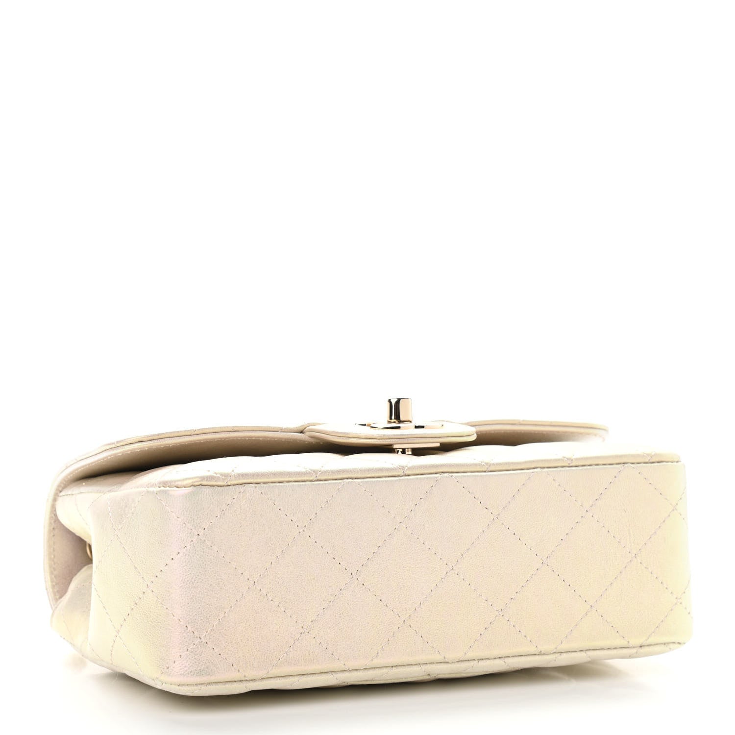 Chanel Iridescent Lambskin Quilted Mini Rectangular Flap Ivory 4 of 11