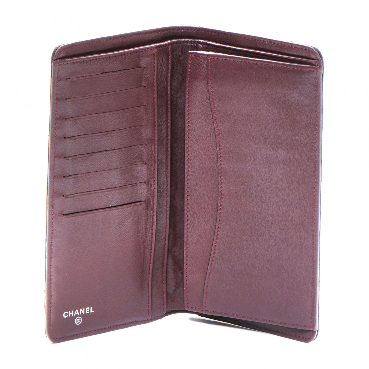Lambskin Quilted Yen Wallet Black
