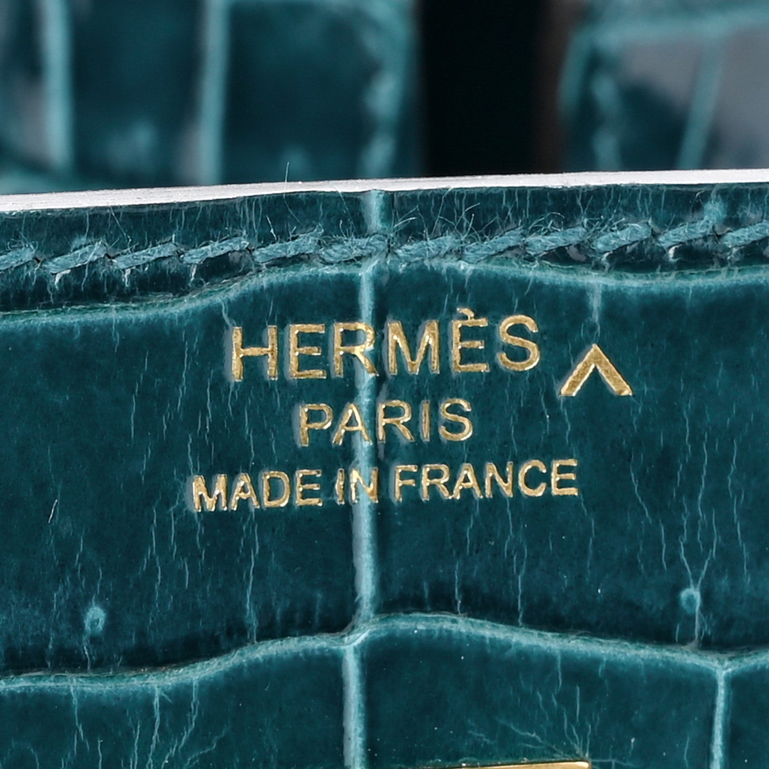 Hermes Shiny Porosus Crocodile Birkin 25 Vert Bosphore 6 of 14
