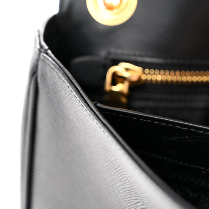 Prada Saffiano Flap Shoulder Bag Black 13 of 16