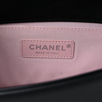 Chanel Calfskin Pearl Chevron Small Boy Flap Black 6 of 13