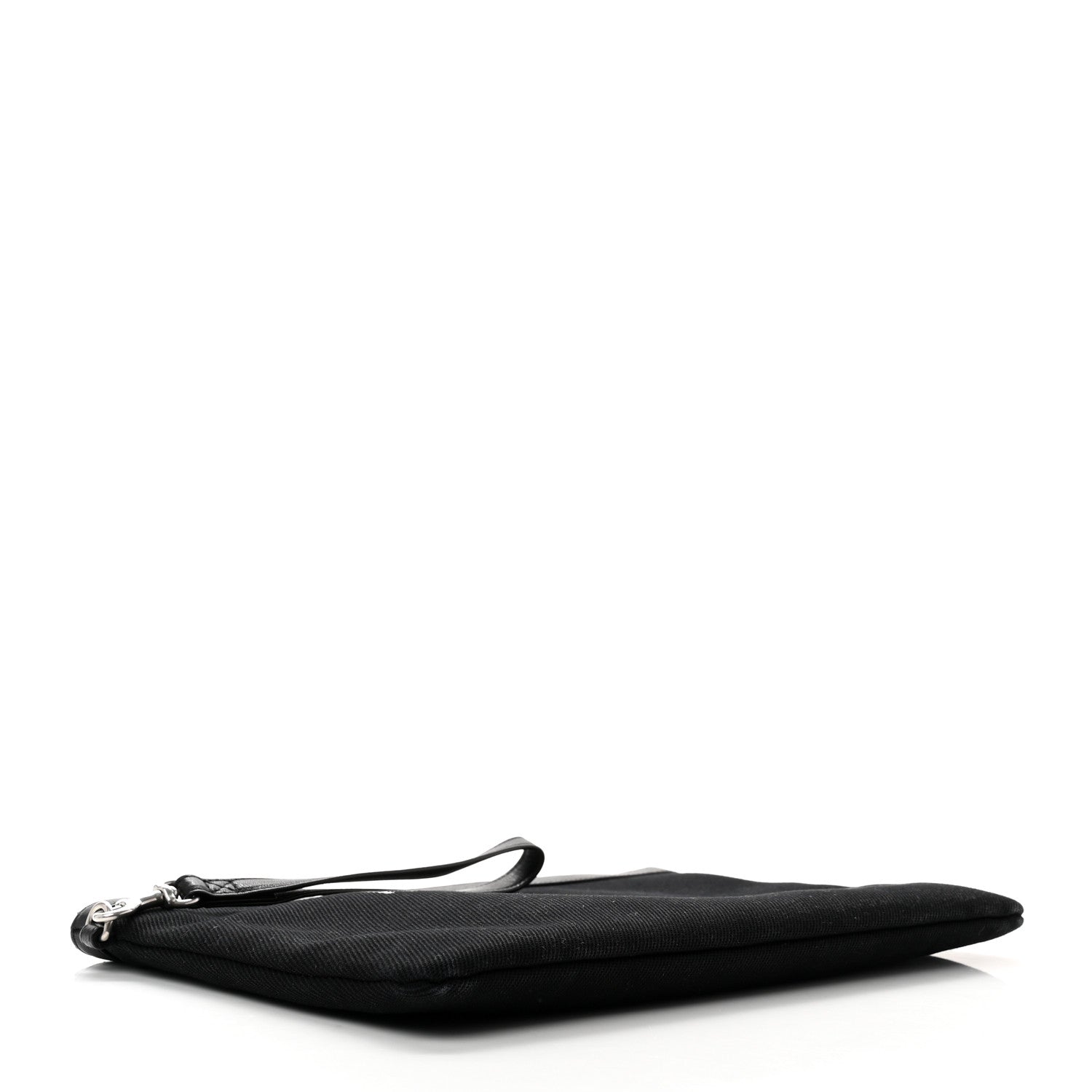 Saint Laurent Linen Canvas Rive Gouche Zipped Pouch Black 4 of 9