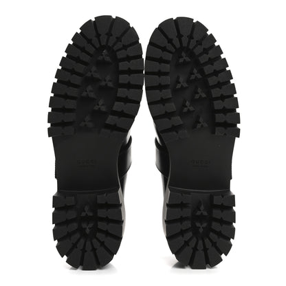 Gucci Calfskin Womens Horsebit Platform Chunky Lug Sole Mary Jane 40mm Loafers 38 Black 6 of 10