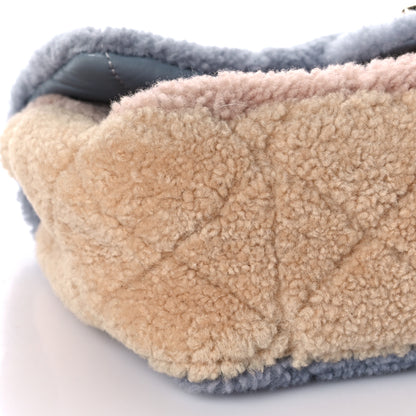 Chanel Shearling Sheepskin Single Flap Gray Pink Beige 8 of 10