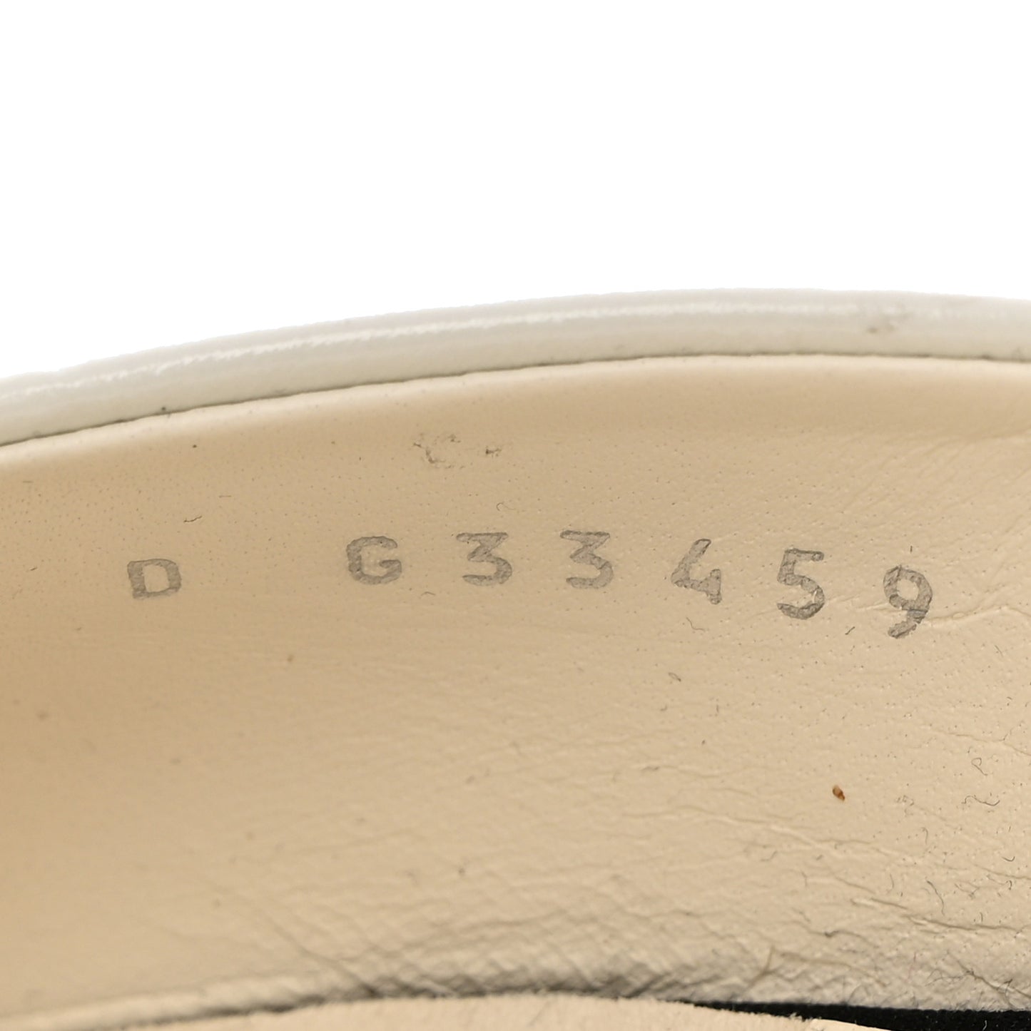 Patent Grosgrain Cap Toe Pearl Mule 37.5 White Black