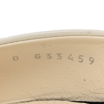 Chanel Patent Grosgrain Cap Toe Pearl Mule 37.5 White Black 7 of 11