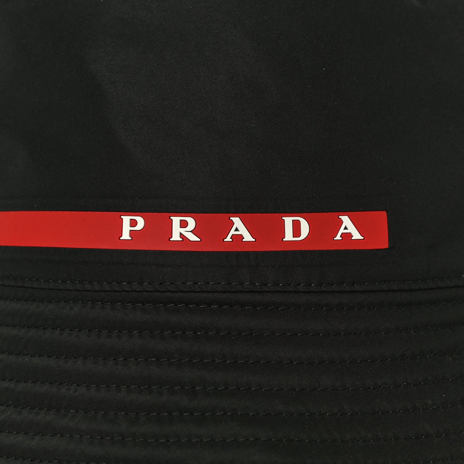 Prada Technical Nylon Linea Rossa Bucket Hat XL Black 6 of 7