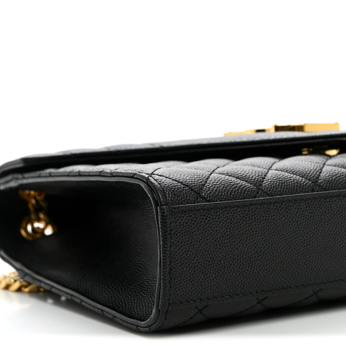 Grain De Poudre Textured Mixed Matelasse Triquilt Medium Monogram Satchel Black