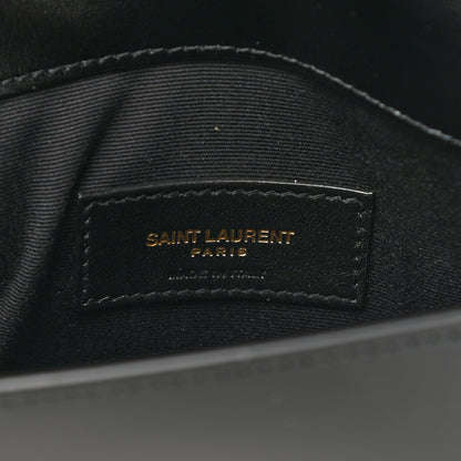 Saint Laurent Smooth Shiny Calfskin Monogram Uptown Pouch Black 6 of 10