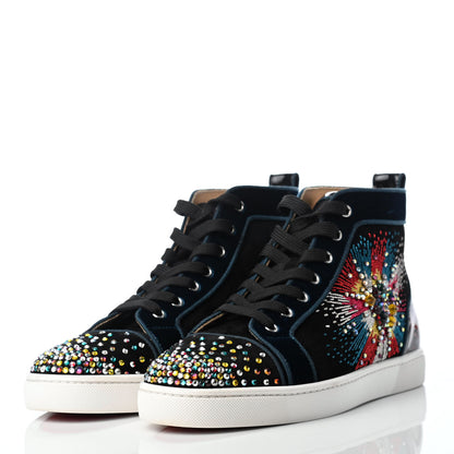 Christian Louboutin Suede Strass Louis On Fire Flat Sneakers 41.5 Multi 3 of 10