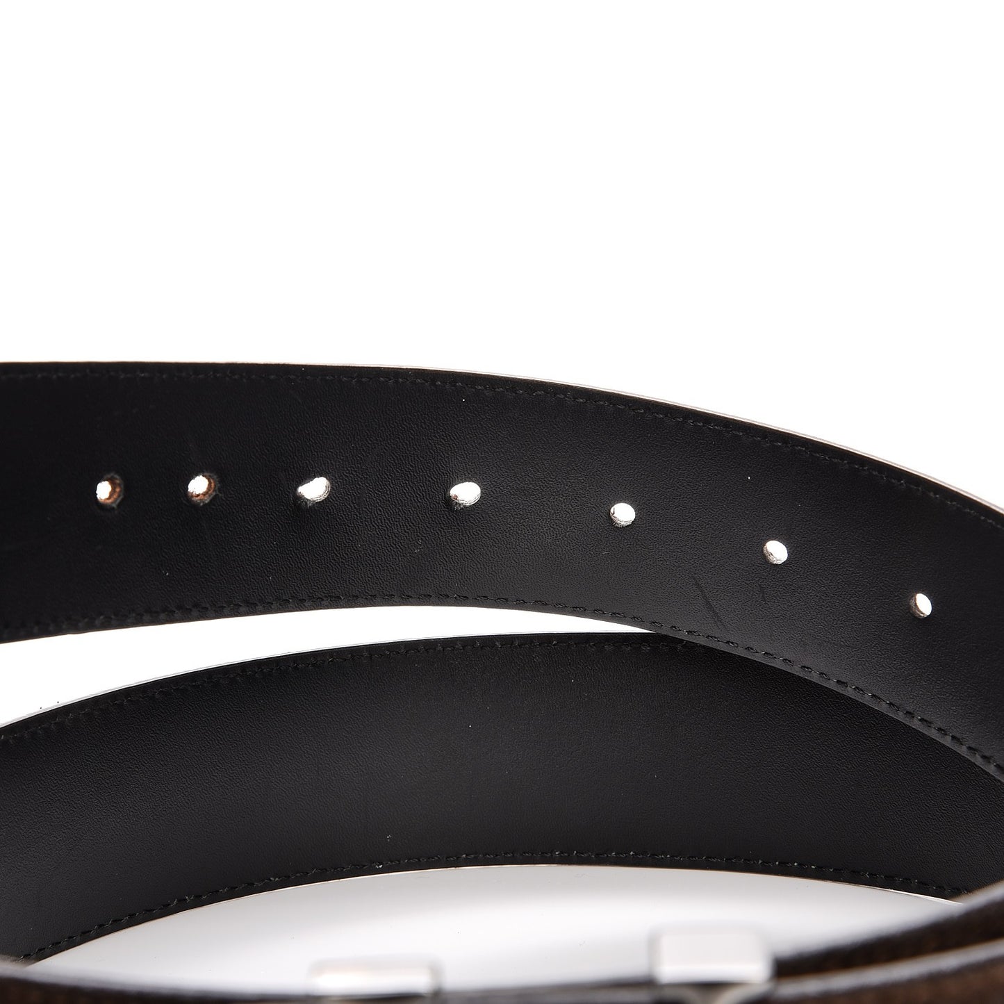 Suede Calfskin Mini Damier 40mm LV Initiales Belt 85 34 Moka